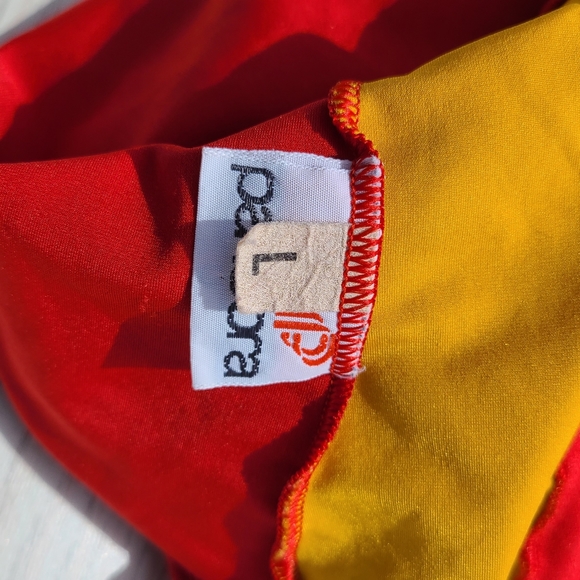 Pandora One Piece Swimsuit Bathing Suit Red With Yellow Stripe Large - Picture 4 of 9